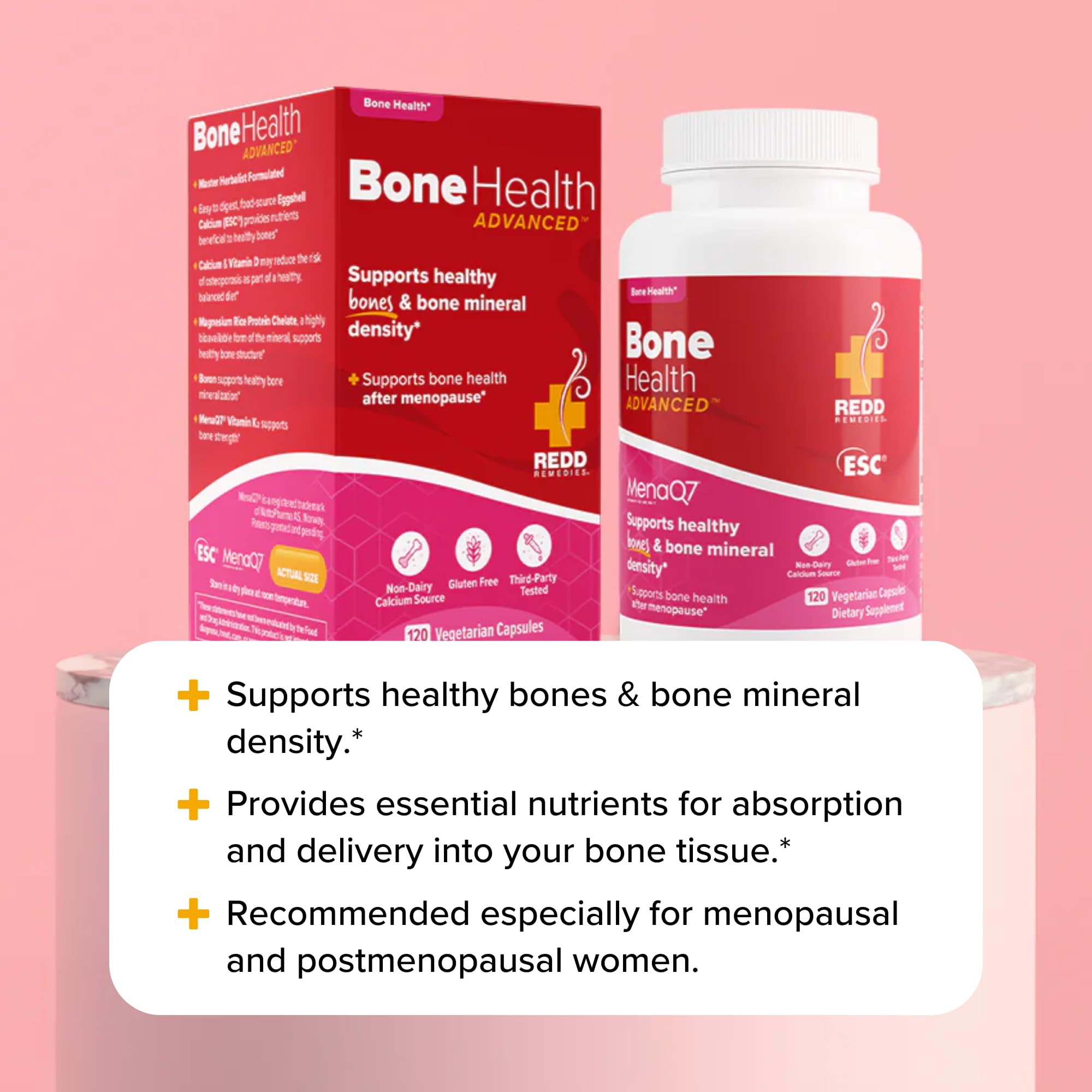 Redd Remedies Bone Support Supplement on a kitchen counter