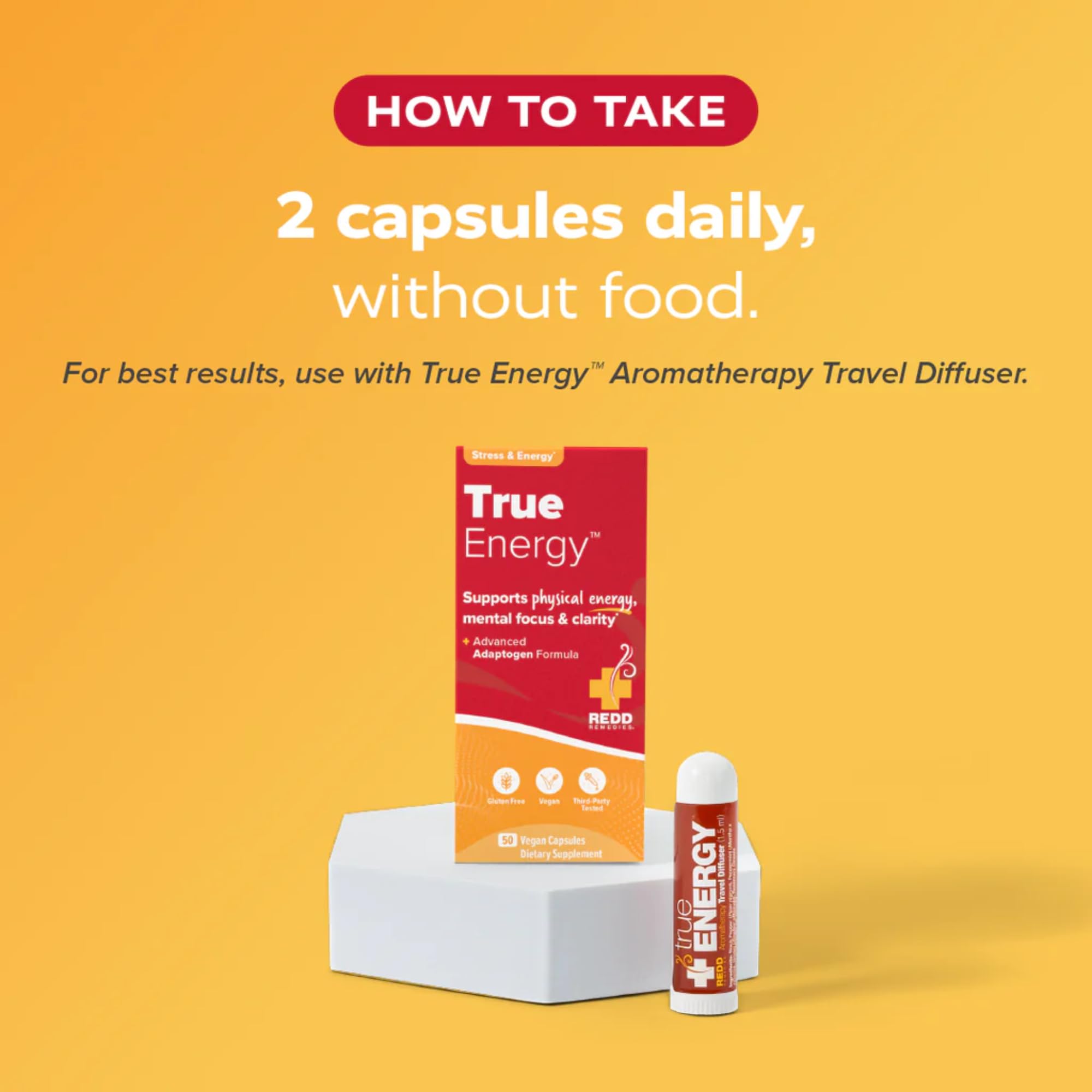 Redd Remedies trueENERGY supplement in a lifestyle setting