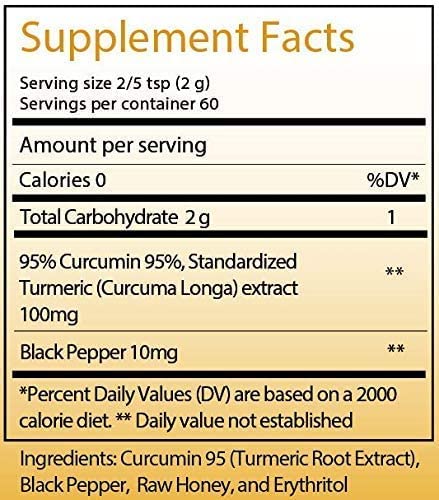 Reddy Naturals Turmeric Curcumin Powder 119g serving suggestion in smoothie