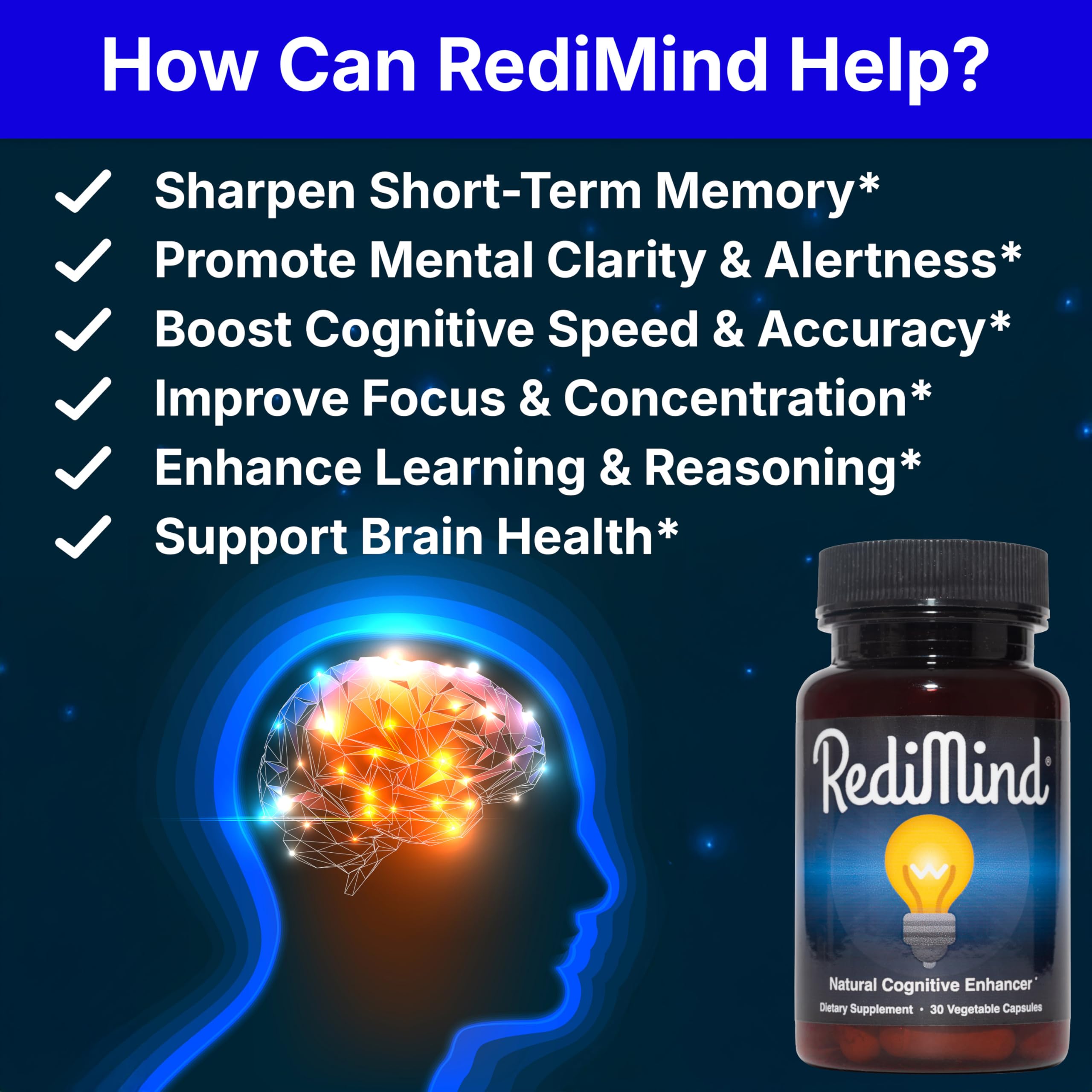 RediMind Ginkgo Biloba Supplement bottle side view