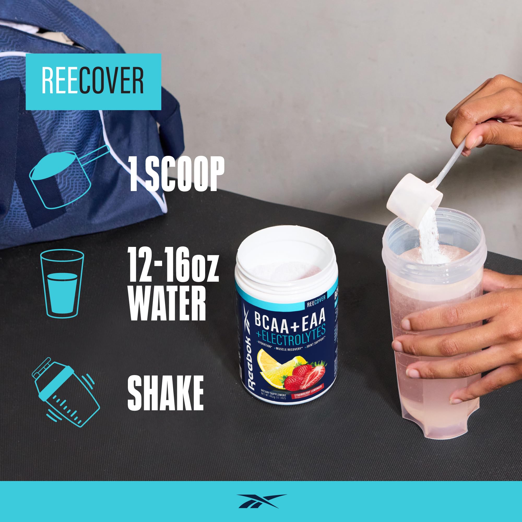 Reebok [REE]COVER BCAAs 567g mixed in water