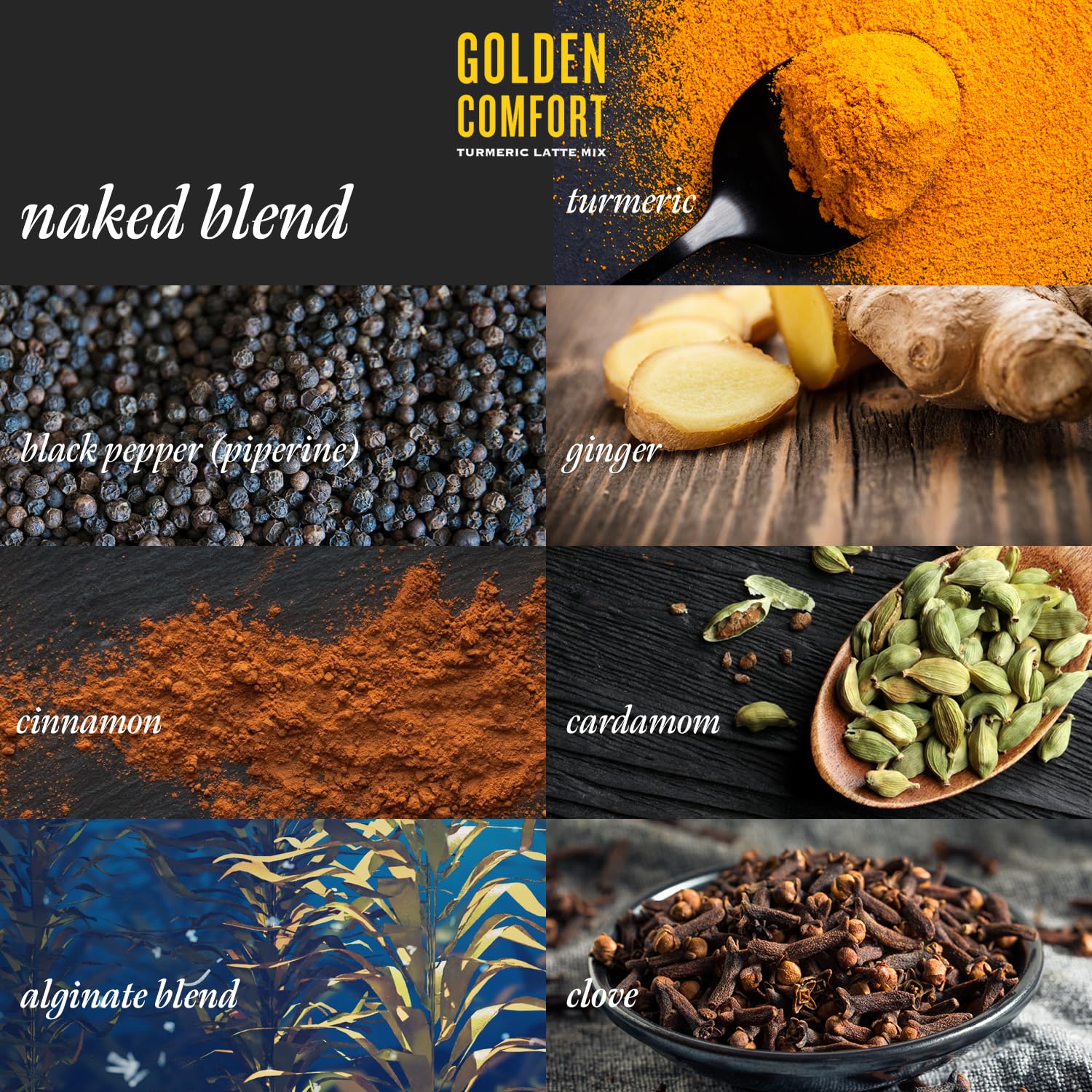 REFLUX GOURMET Golden Comfort turmeric latte mix nutritional information