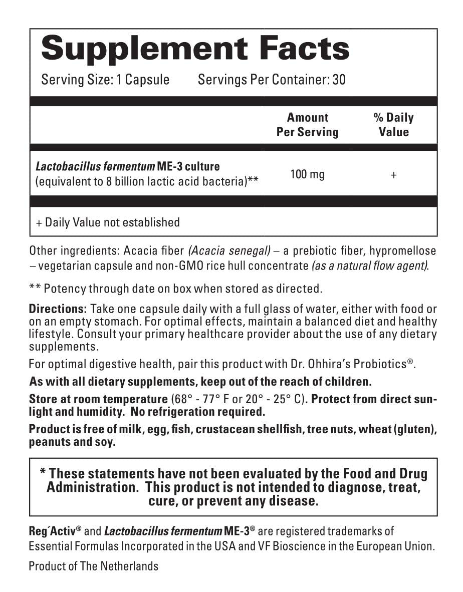 Reg'Activ Essential ME-3 Probiotic Capsules side view