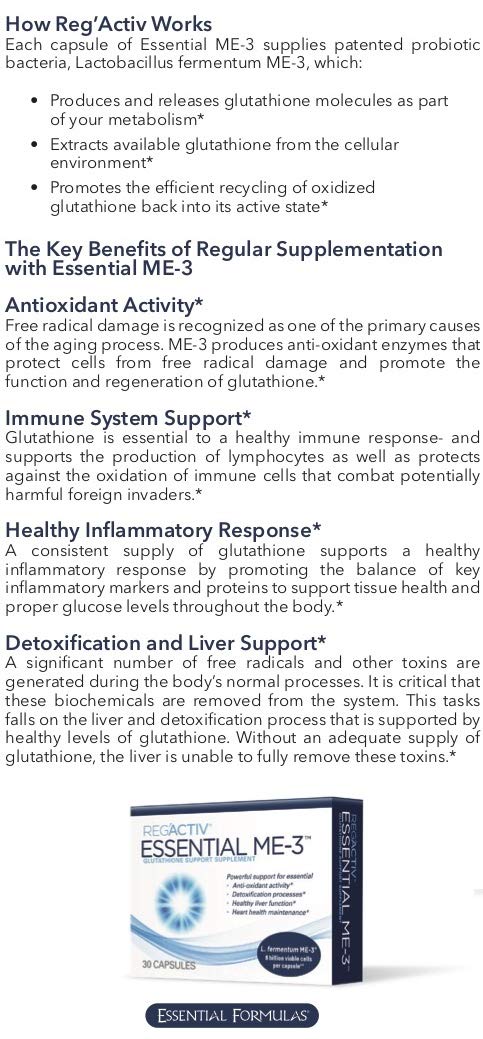 Reg'Activ Essential ME-3 Probiotic Capsules with measuring spoon