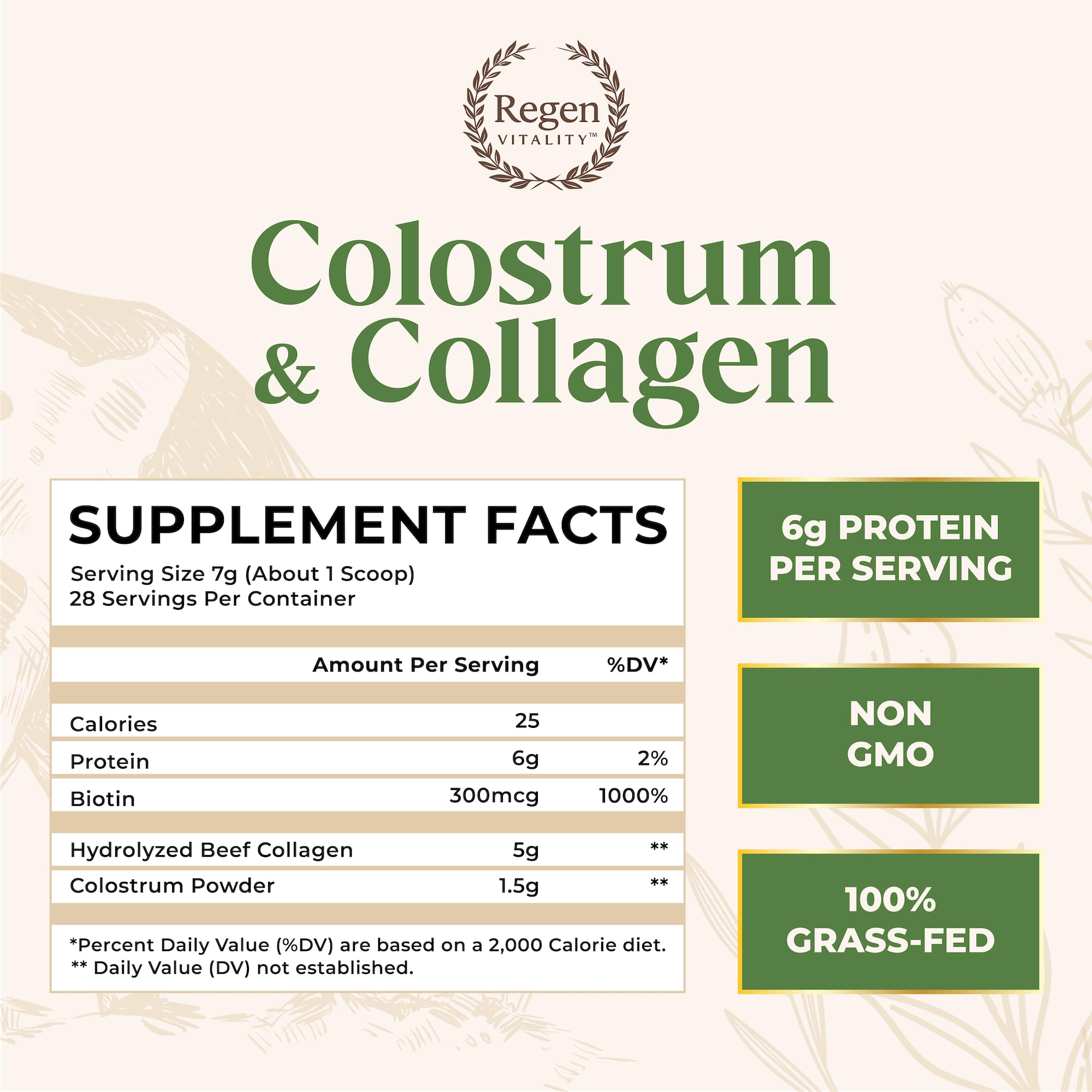 Regen Vitality Collagen Powder packaging side view