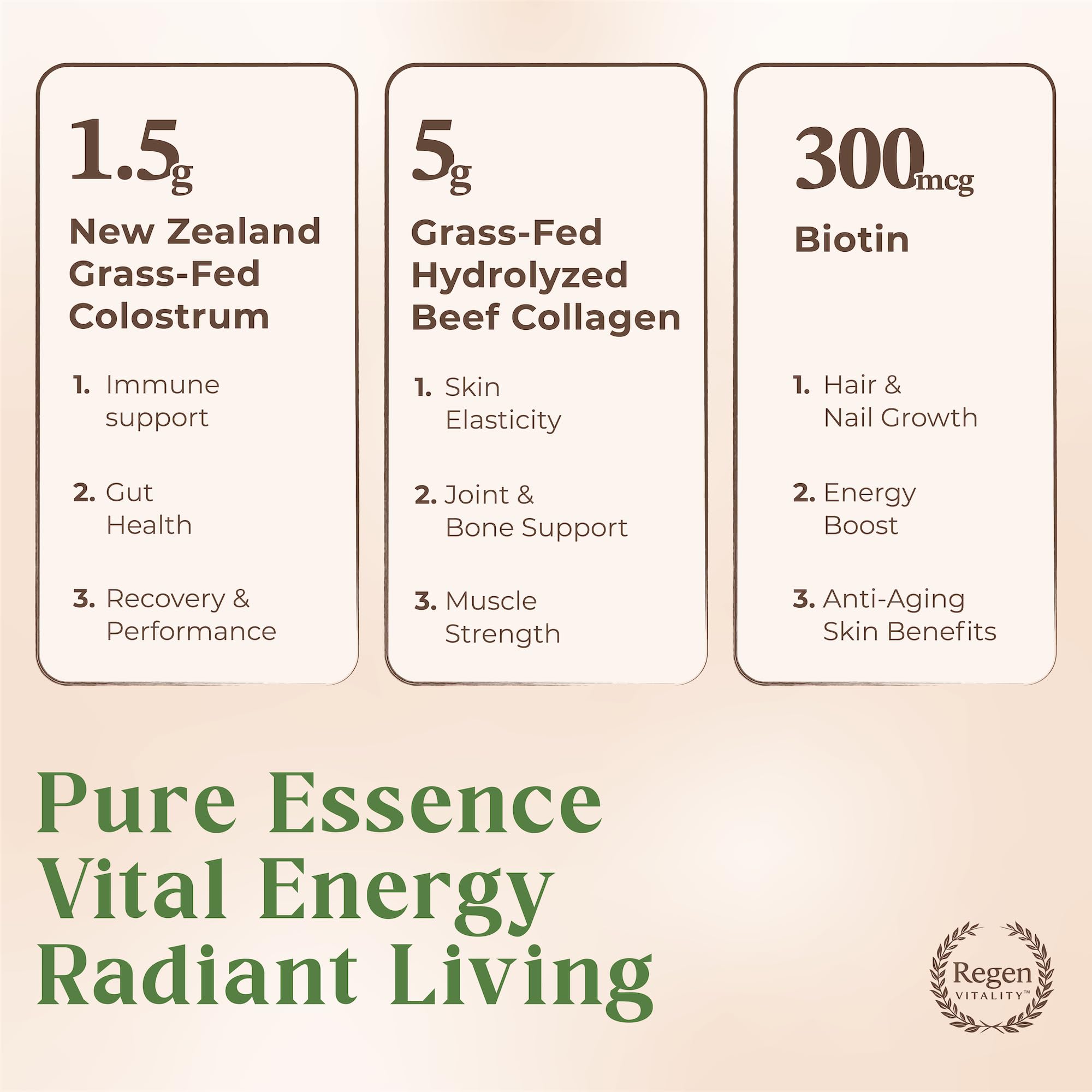 Regen Vitality Collagen Powder with organic vanilla beans