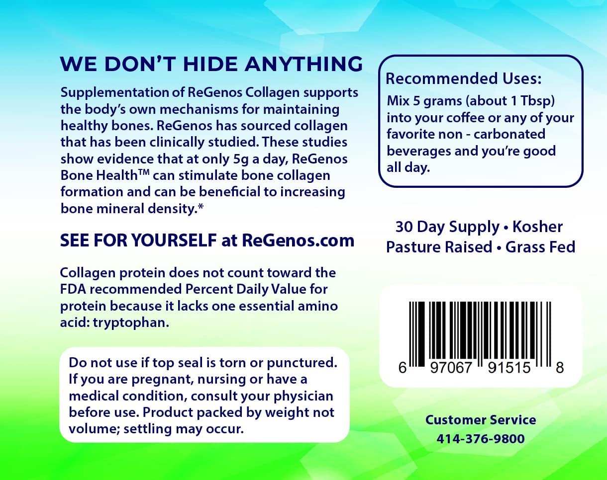 ReGenos Bone Health Collagen Supplement 150g side view