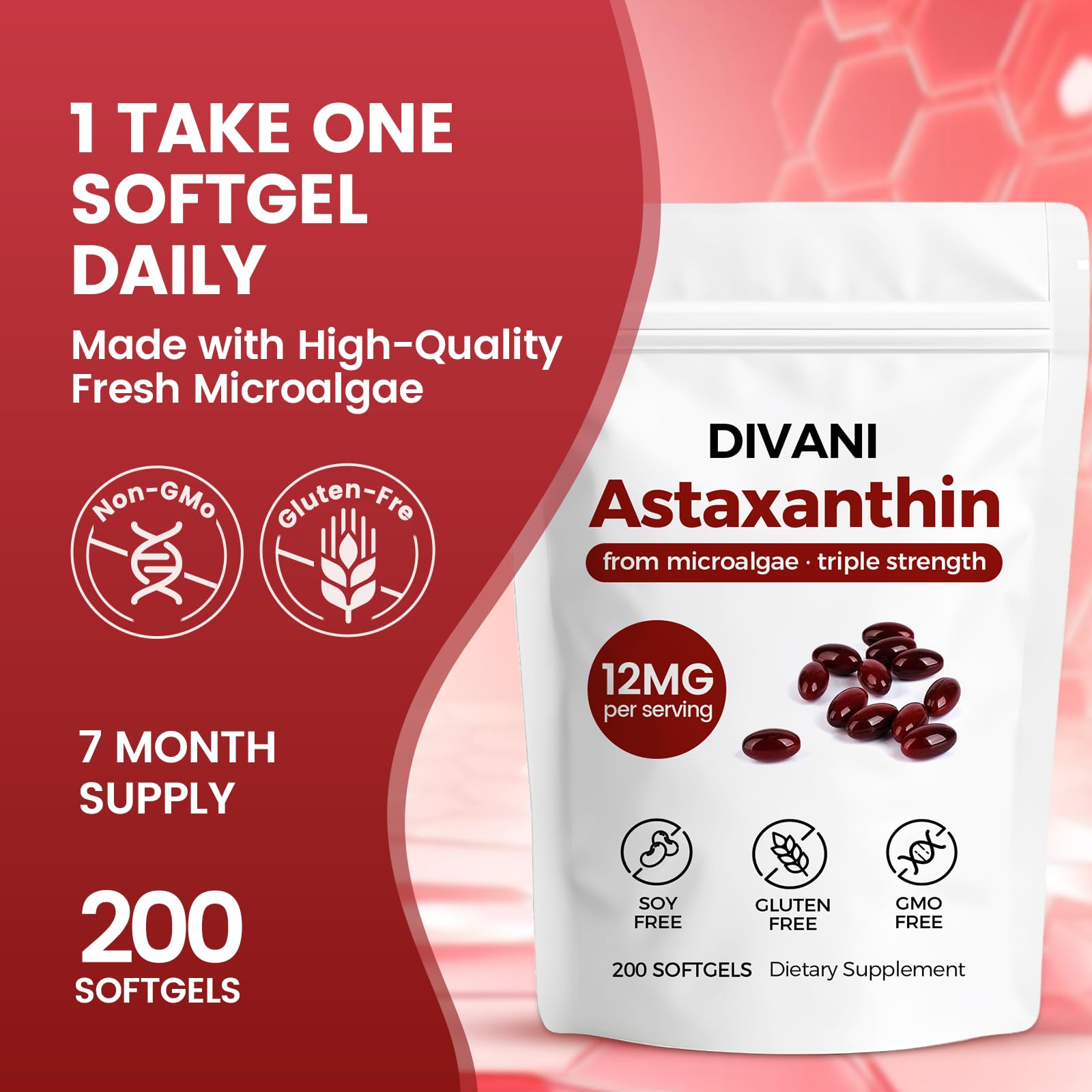 Regpem Divani Astaxanthin softgels opened bottle