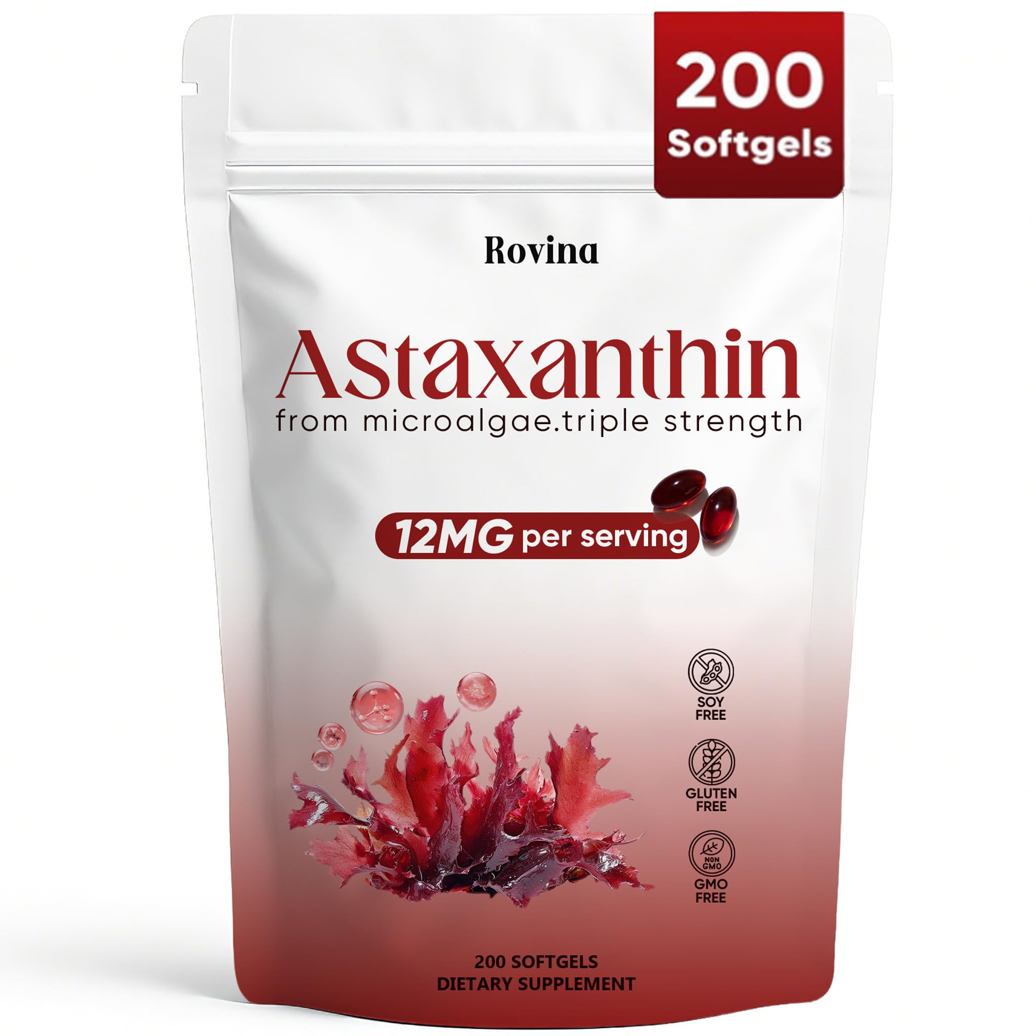 Regpem Rovina Astaxanthin Softgels 12mg front view