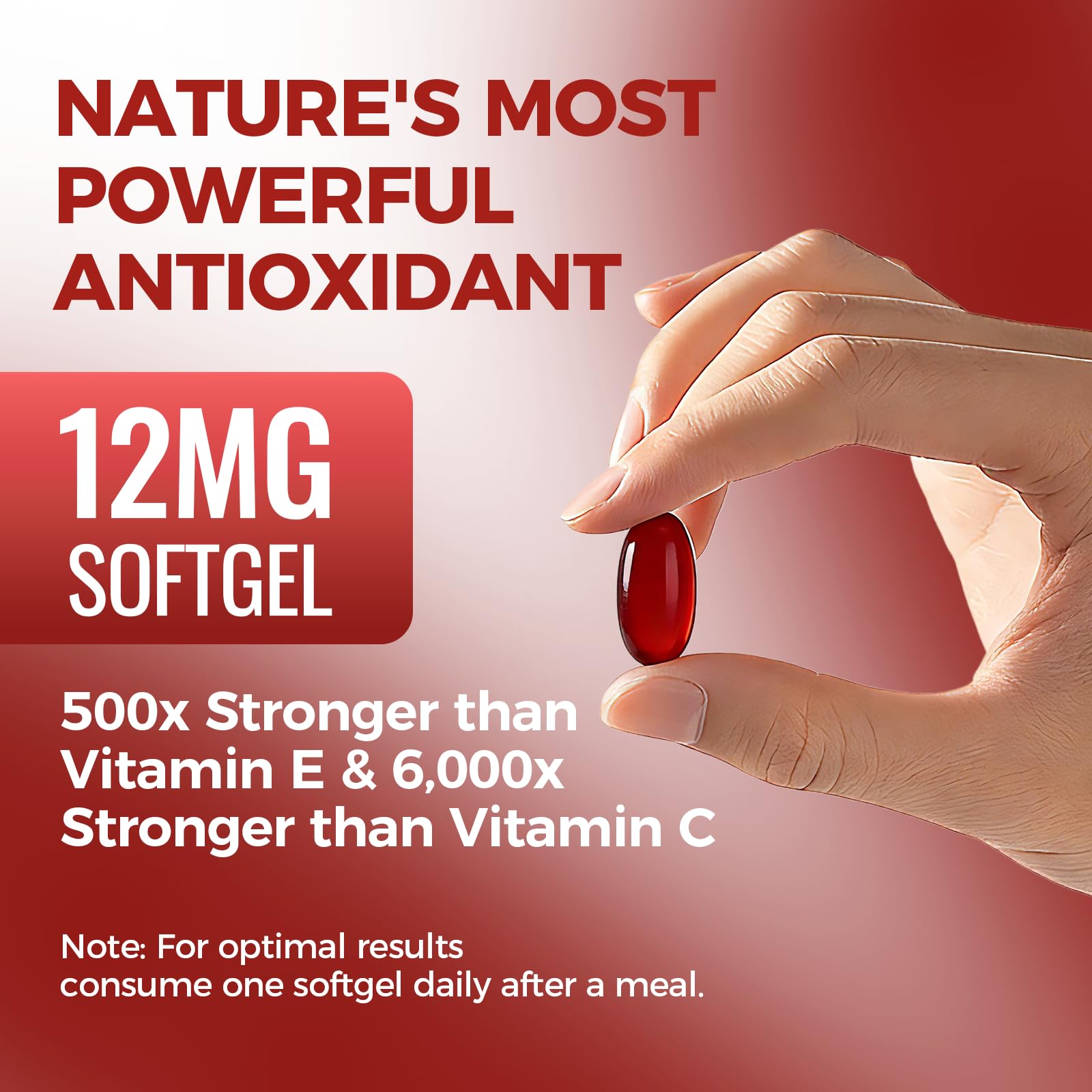 Regpem Rovina Astaxanthin Softgels 12mg side view
