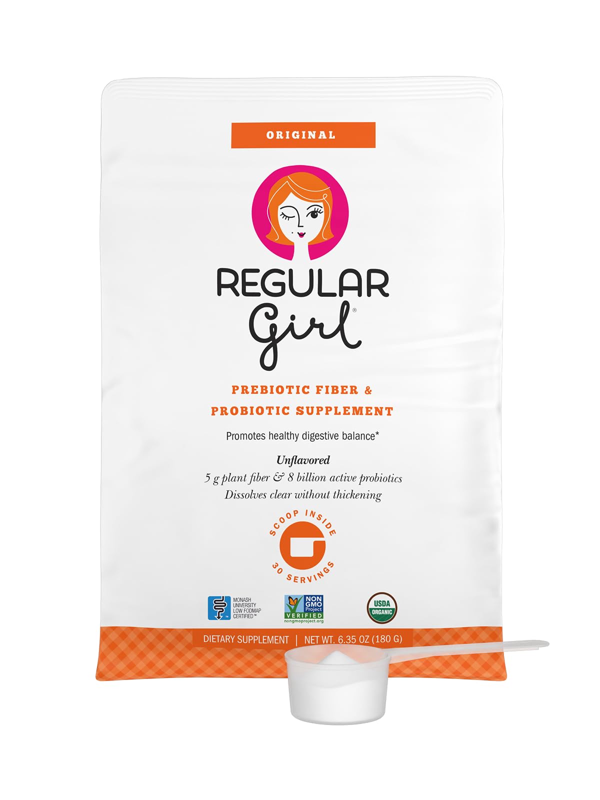 Regular Girl Prebiotic Powder 181g front view packaging