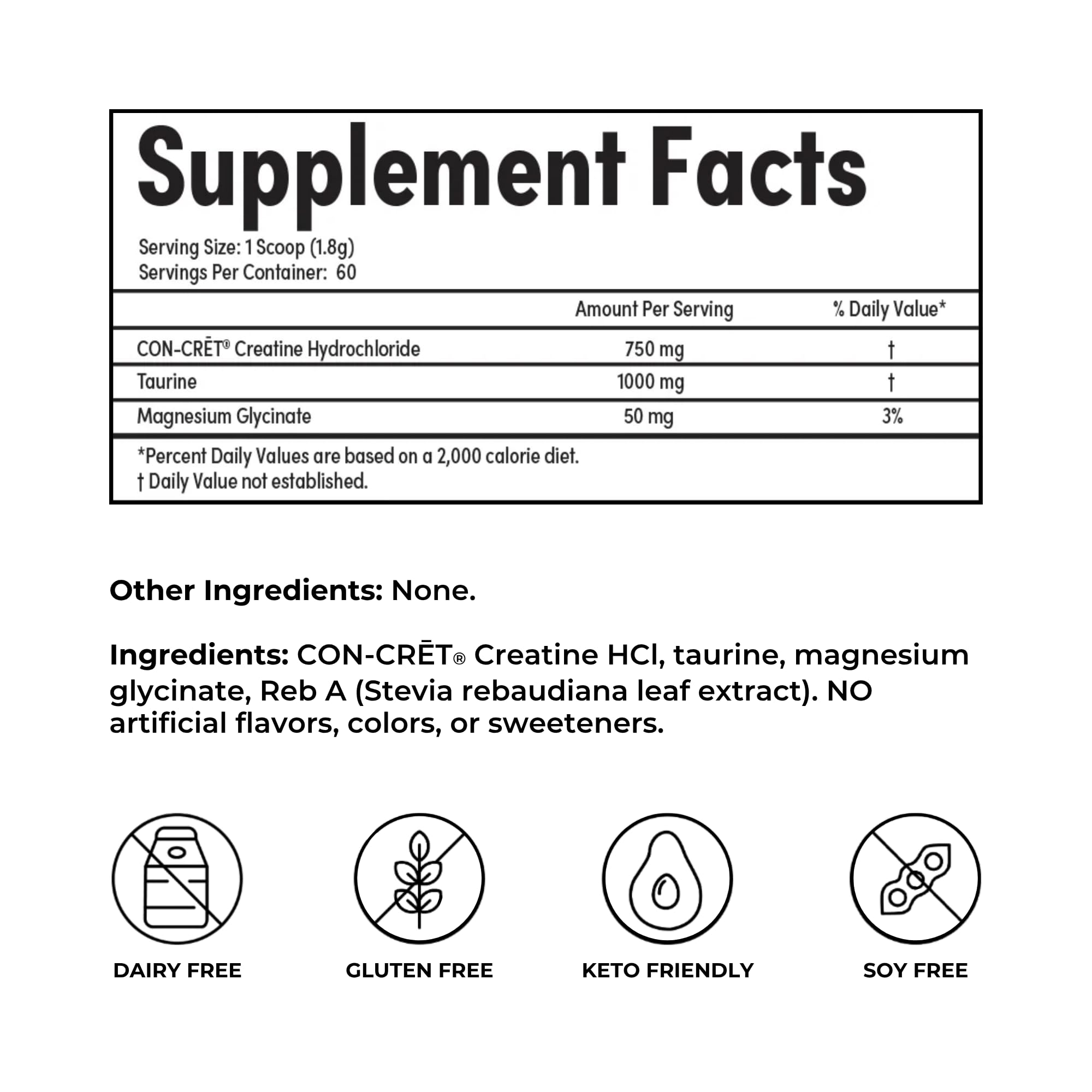 Reignite Wellness Creatine HCl Powder 191g side view