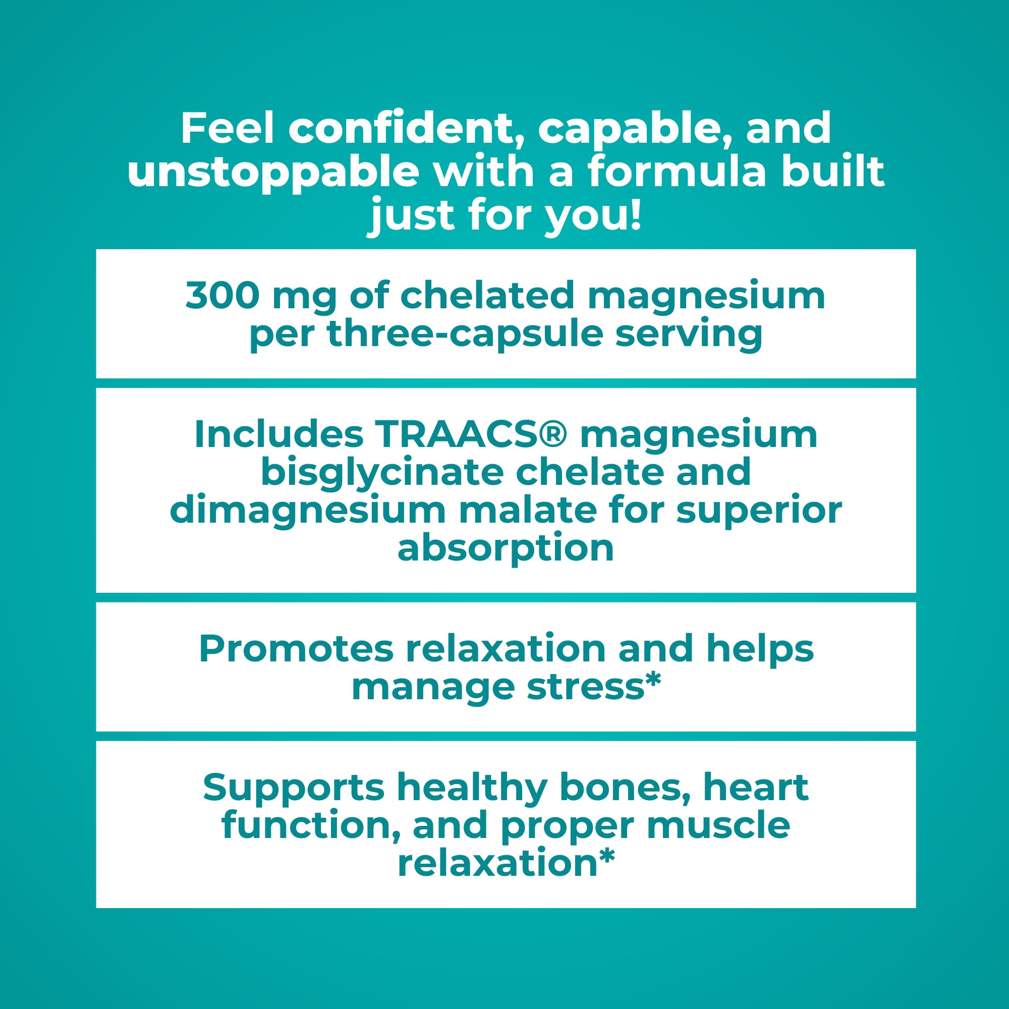 Reignite Wellness Magnesium Supplement 300mg bottle back view