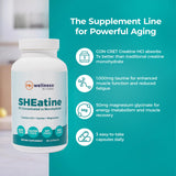 Reignite Wellness SHEatine Creatine HCl capsules on a table