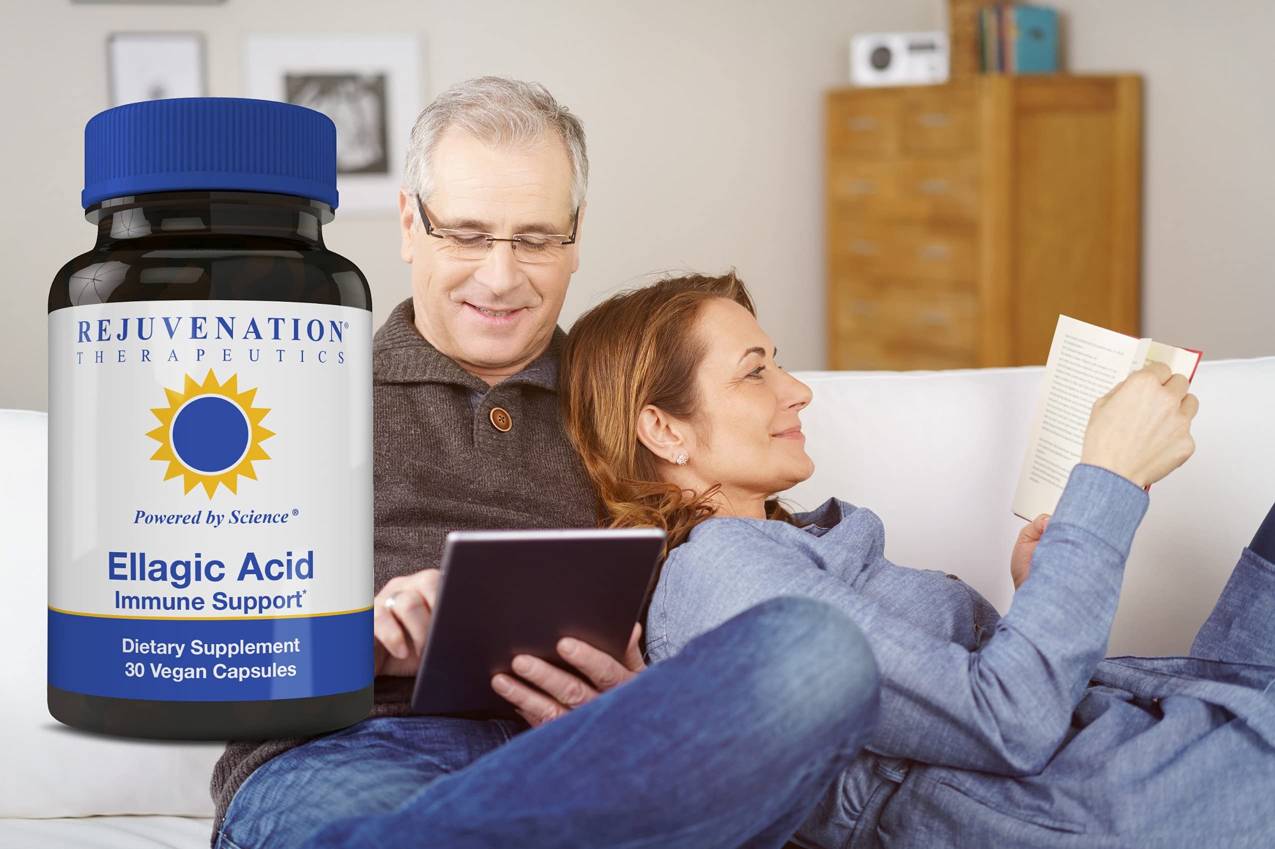 Rejuvenation Therapeutics Ellagic Acid Capsules 250mg open bottle