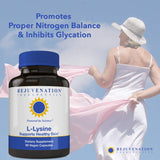 Rejuvenation Therapeutics L-Lysine 500mg capsules with measuring spoon