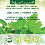RejuveNaturals Extra Strength Organic Oil of Oregano 86g label close-up