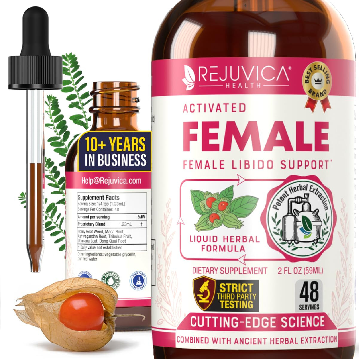 Rejuvica Health Activated Female liquid supplement front view