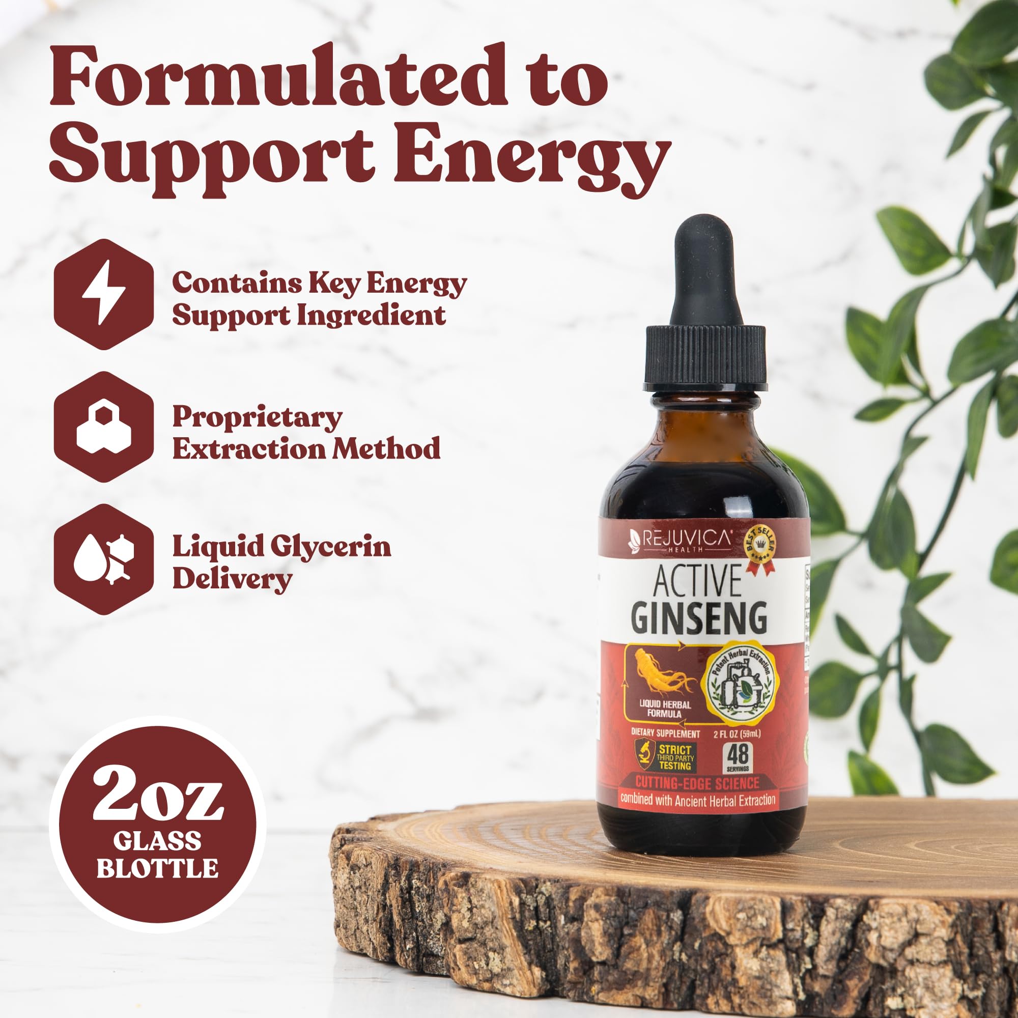 Rejuvica Health Active Ginseng dropper with liquid