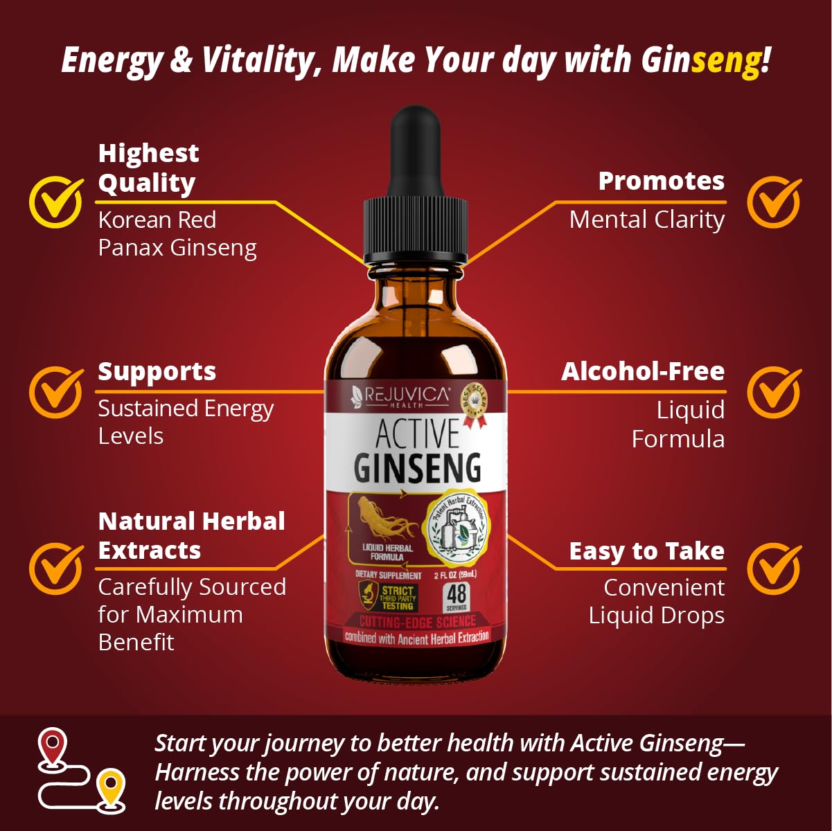 Rejuvica Health Active Ginseng product on a wooden table