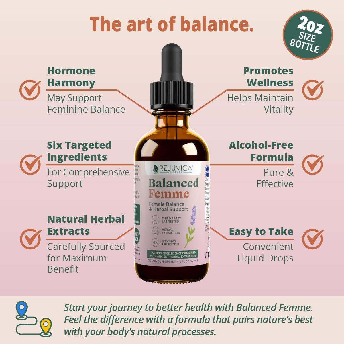 Rejuvica Health Balanced Femme bottle with dropper