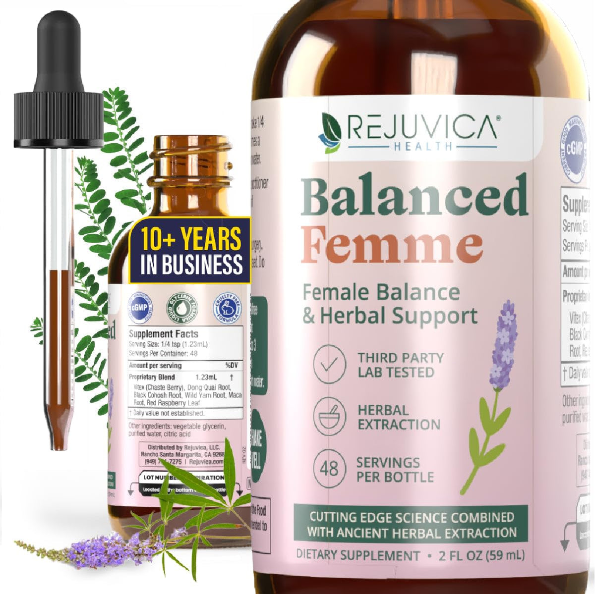 Rejuvica Health Balanced Femme Dong Quai Supplement front view