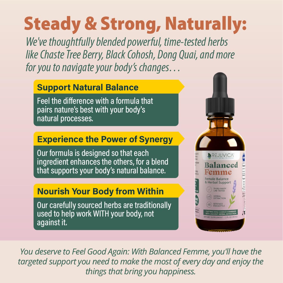 Rejuvica Health Balanced Femme Dong Quai Supplement side view