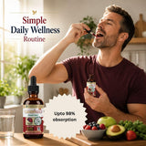 Rejuvica Health CardioVance liquid supplement on a wooden table