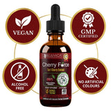 Rejuvica Health Cherry Force liquid supplement label close-up
