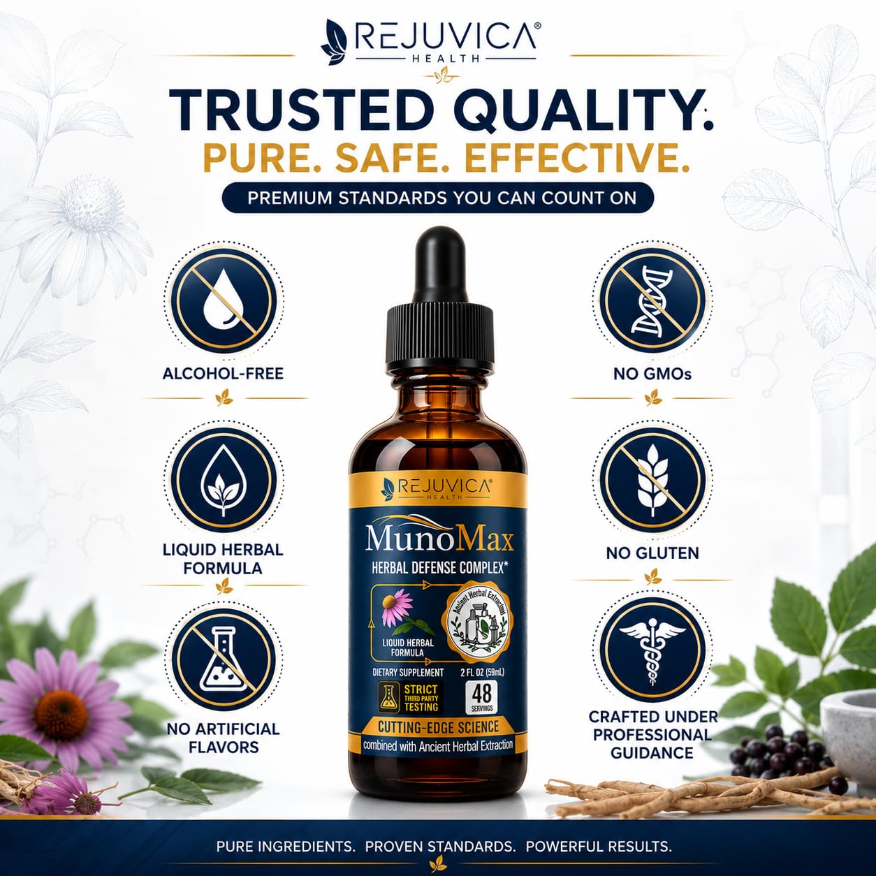Rejuvica Health Echinacea Liquid Supplement back view