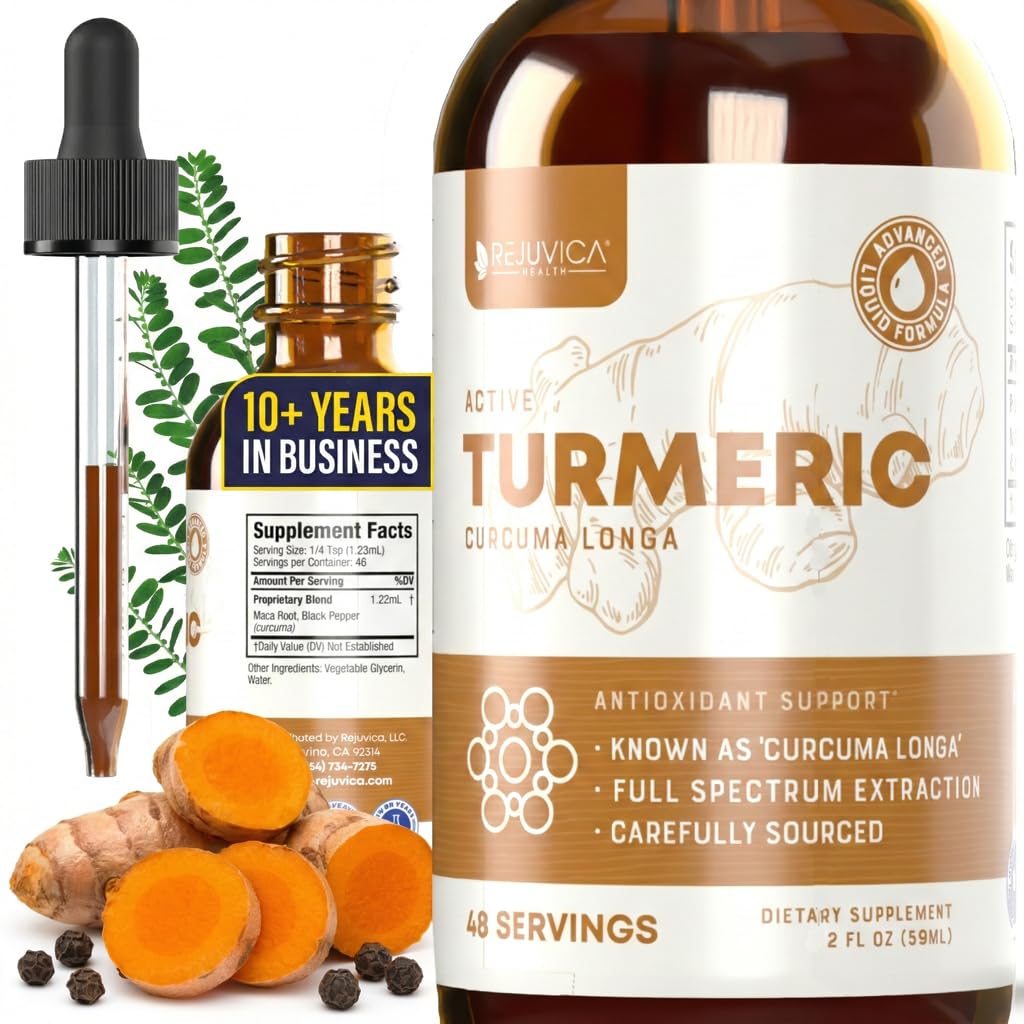 Rejuvica Health Liquid Turmeric with Black Pepper 136g front view