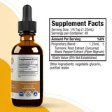 Rejuvica Health Liquid Turmeric with Black Pepper 136g on a wooden table
