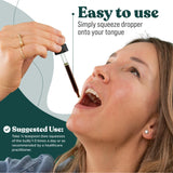Rejuvica Health LymphoRight Echinacea Liquid Supplement with a spoon