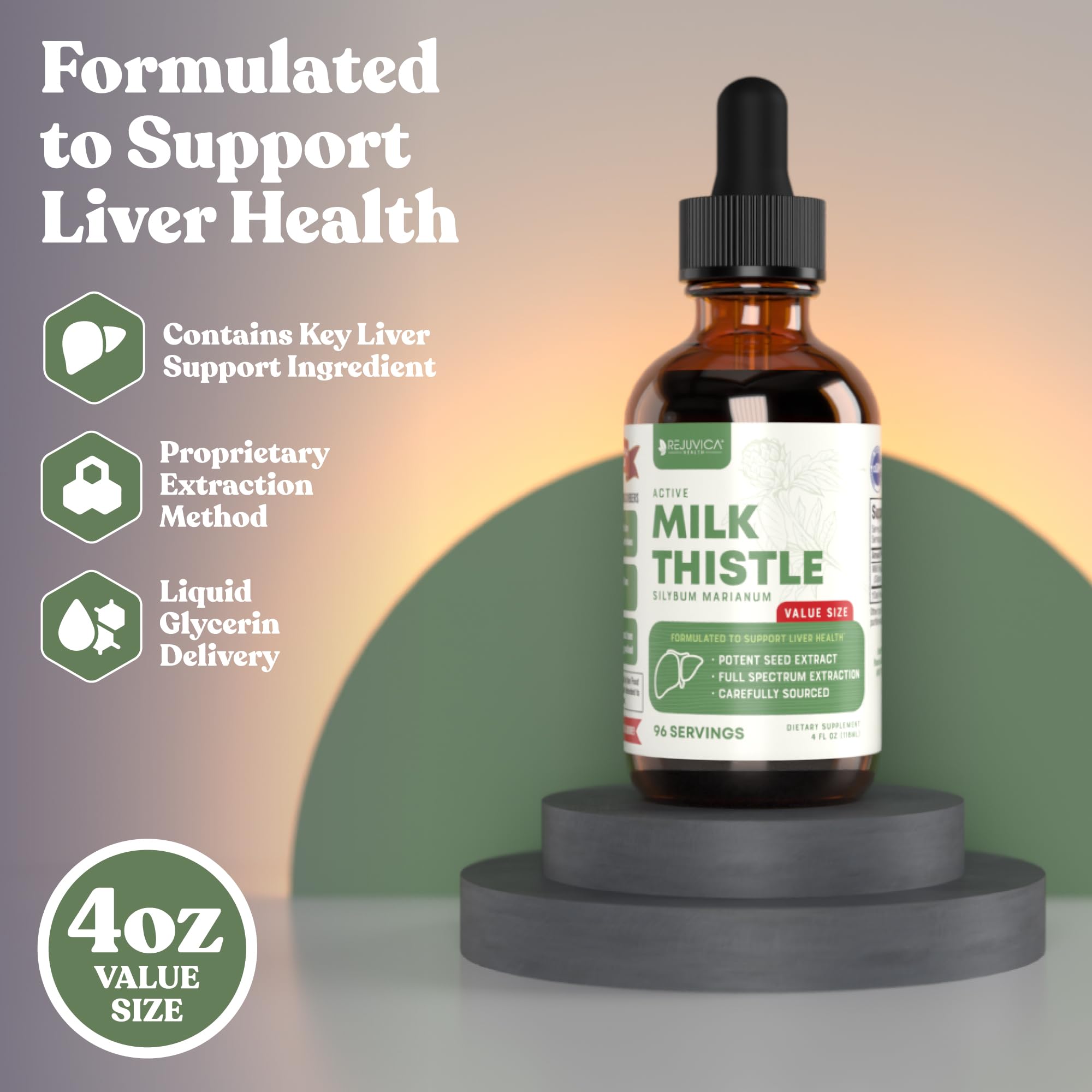 Rejuvica Health Milk Thistle Seed Extract 240g dropper