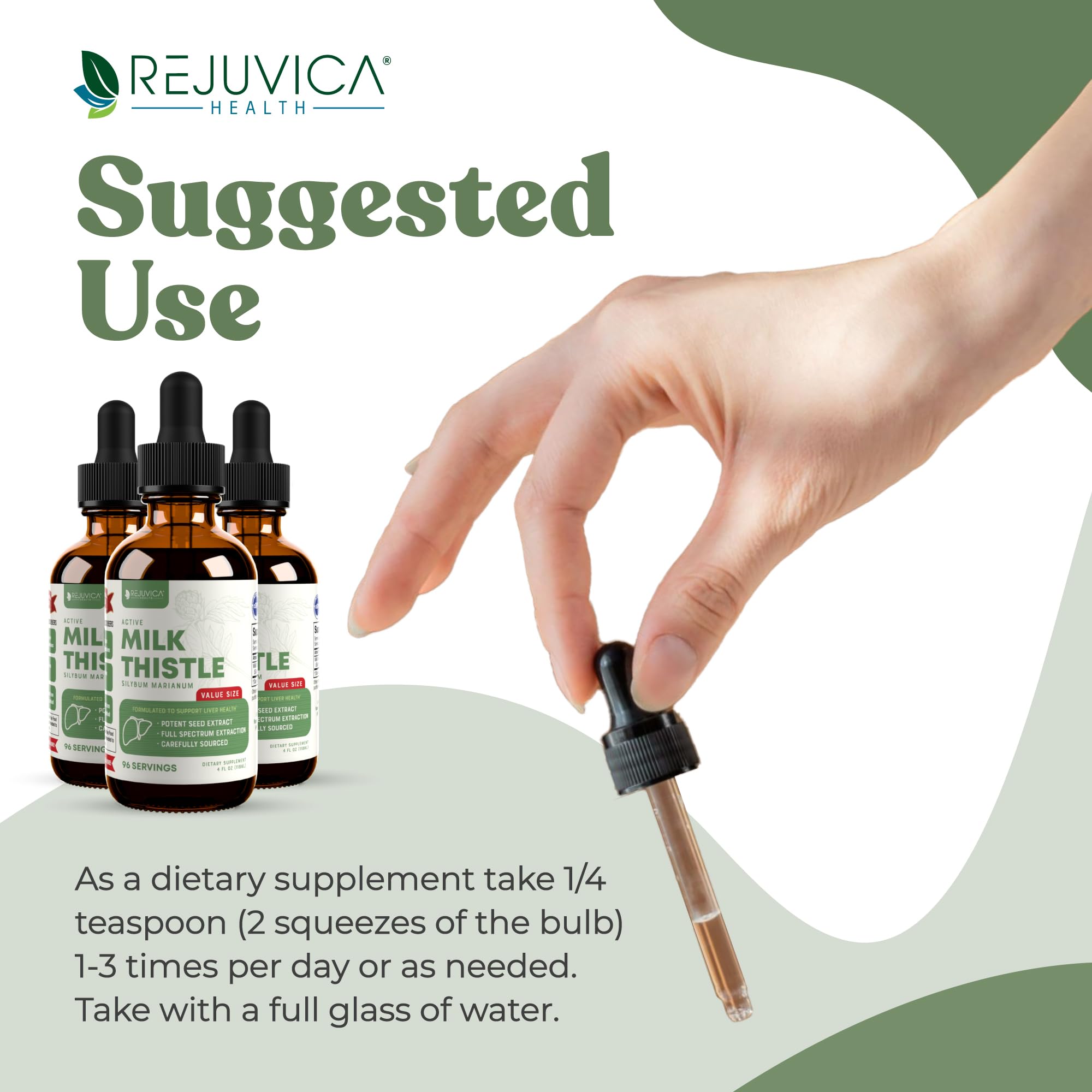 Rejuvica Health Milk Thistle Seed Extract 240g liquid in use