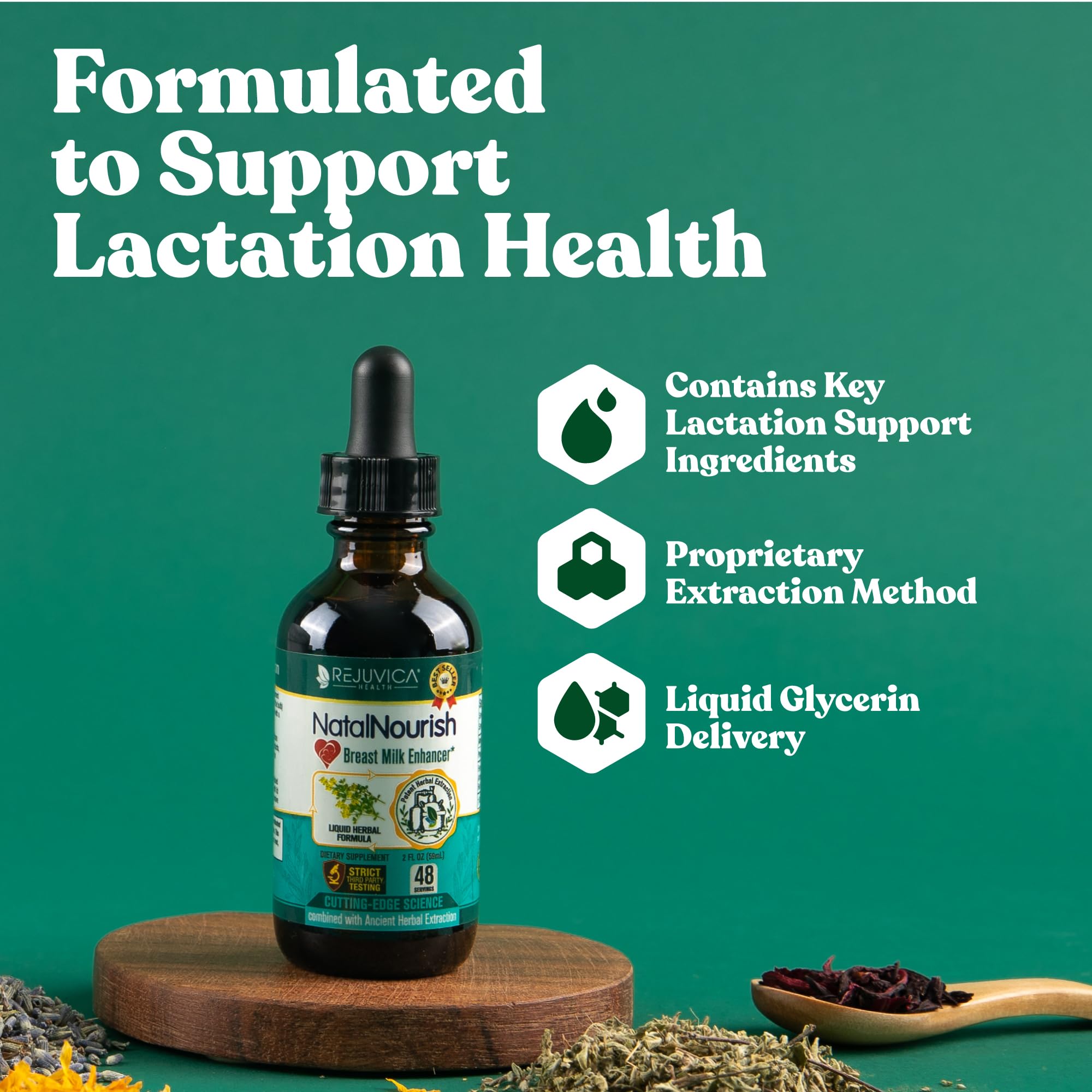 Rejuvica Health NatalNourish Lactation Support Supplement ingredients close-up