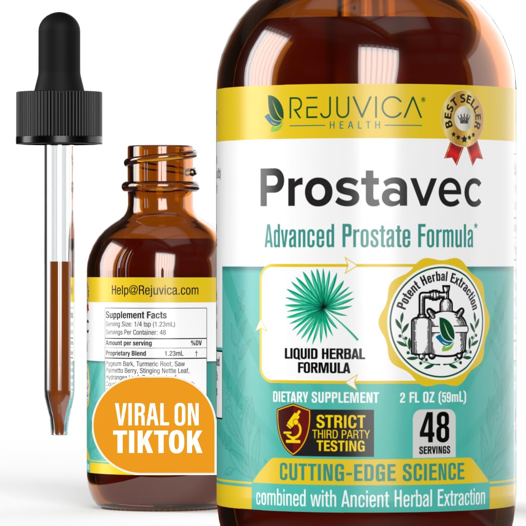 Rejuvica Health Prostavec liquid prostate support bottle front view