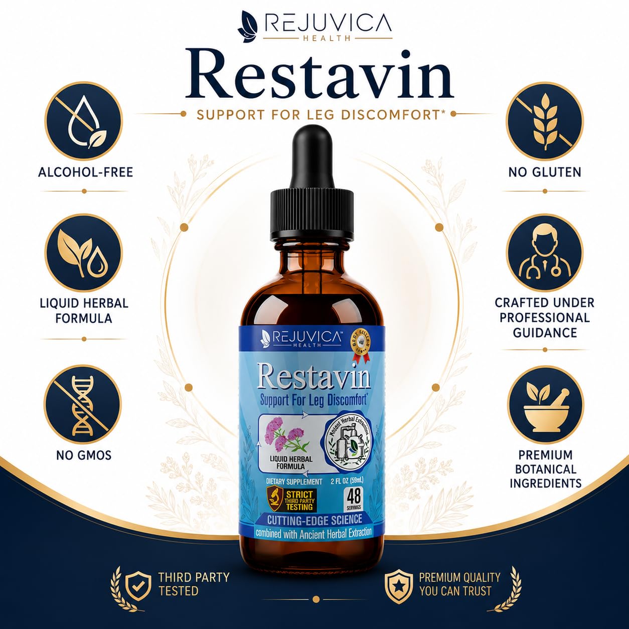 Rejuvica Health Restavin Turmeric Leg Support Supplement 132g in a natural setting
