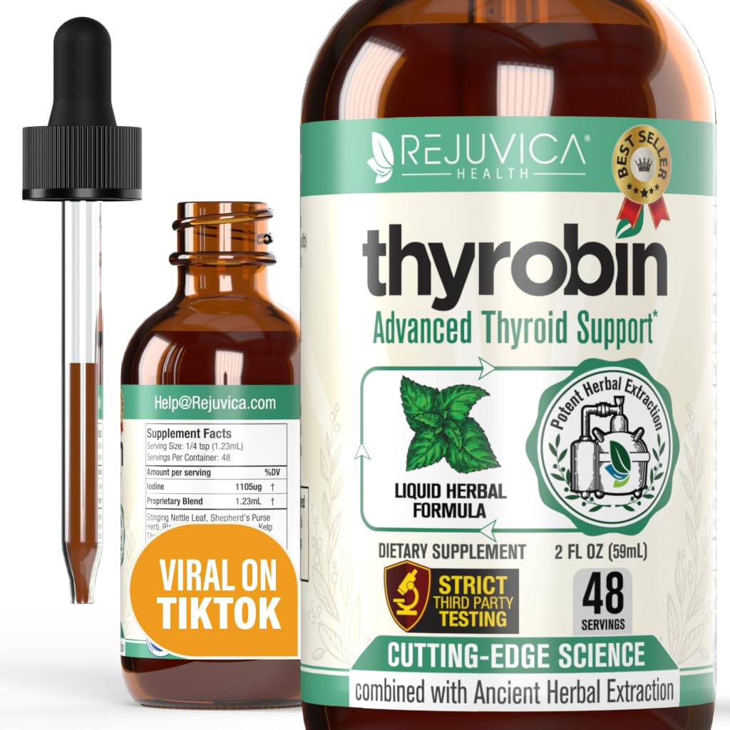 Rejuvica Health Thyrobin Thyroid Support Supplement 141g front view
