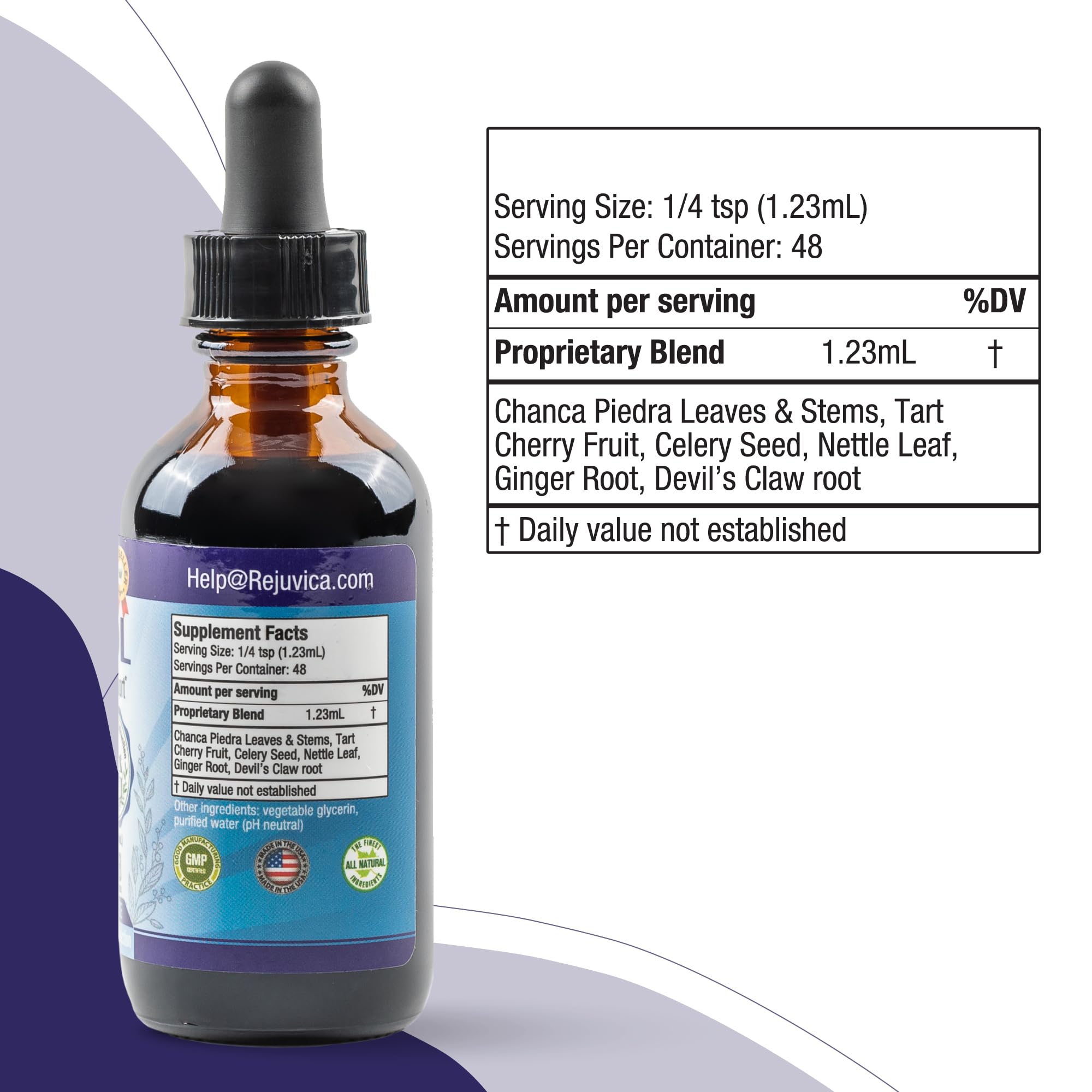 Rejuvica Health Varicol packaging with herbal background