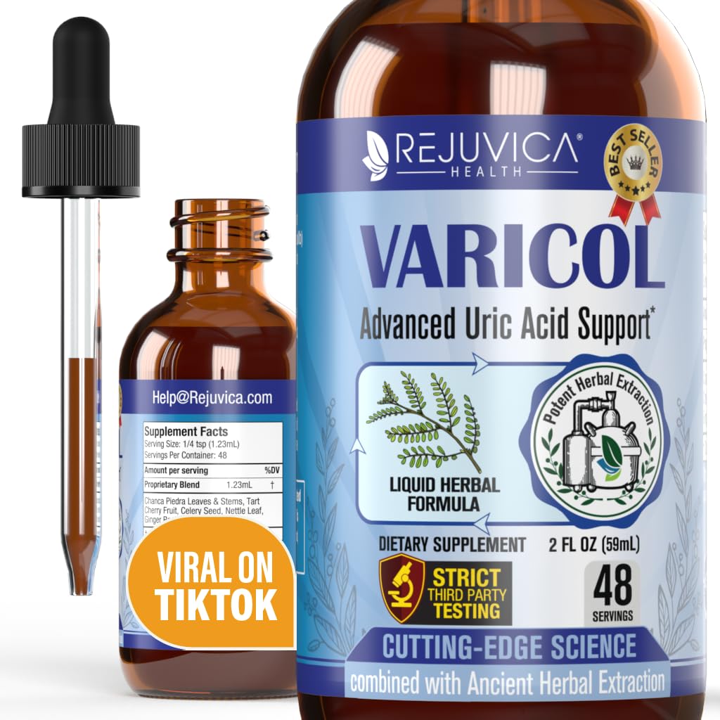 Rejuvica Health Varicol Uric Acid Support 91g front view