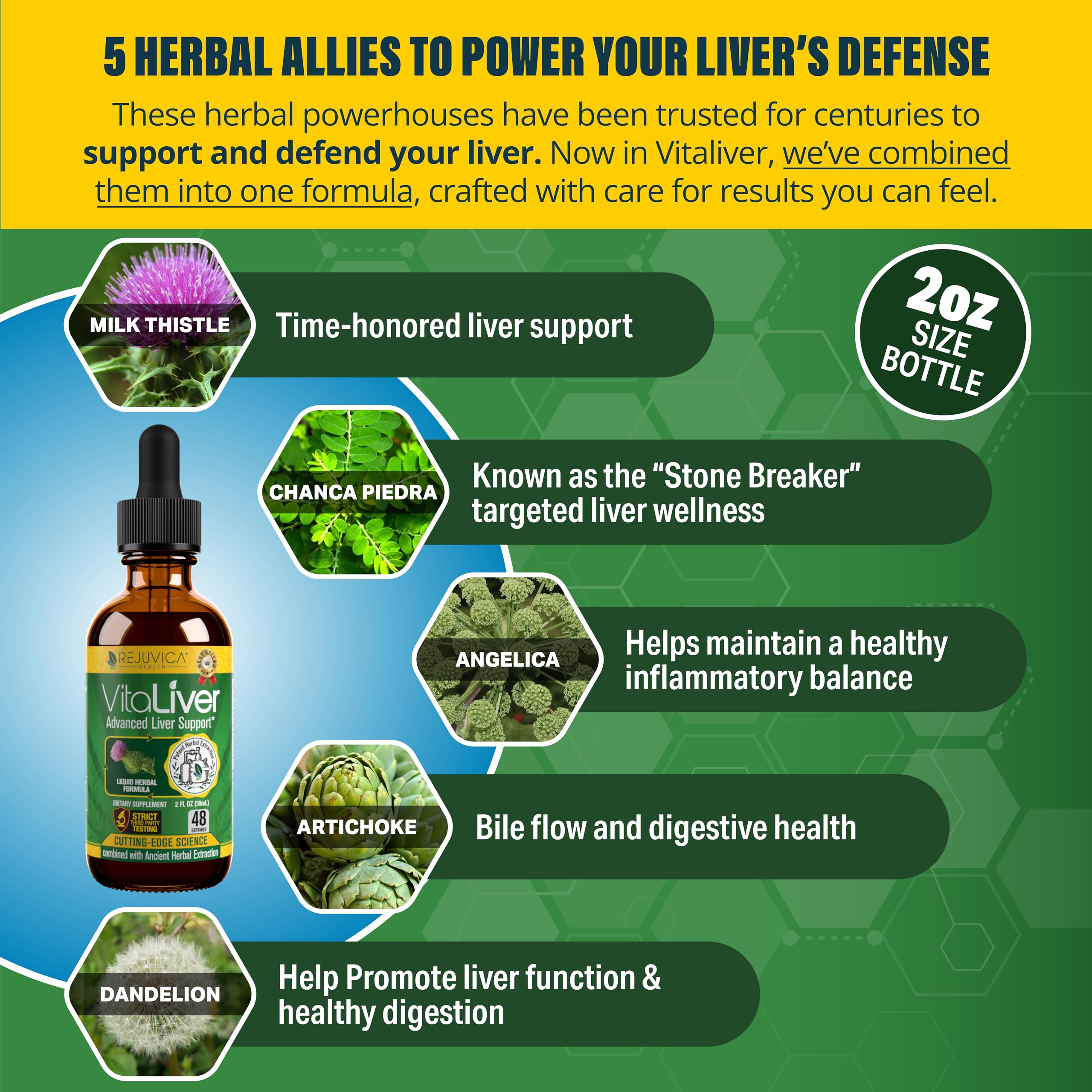 Rejuvica Health VitaLiver Milk Thistle Supplement ingredients list