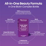Rejuvicare Hair Skin & Nails Supplement ingredients list on packaging