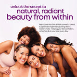 Rejuvicare Hair Skin & Nails Supplement with caplets on a wooden surface