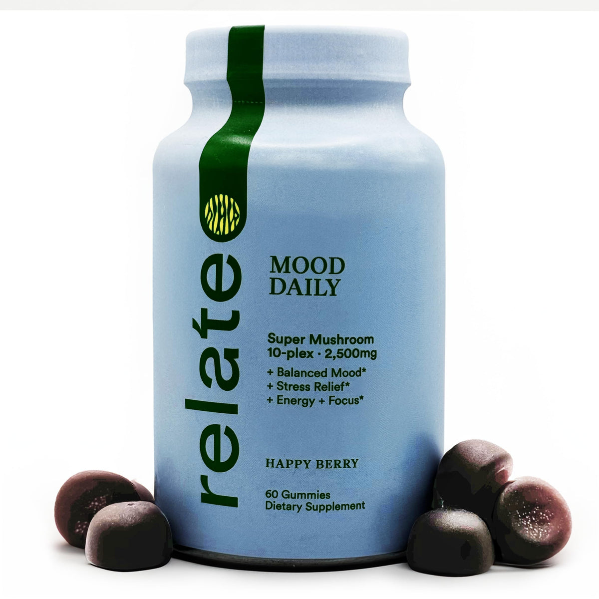 relate Mushroom Complex Supplement front view with packaging