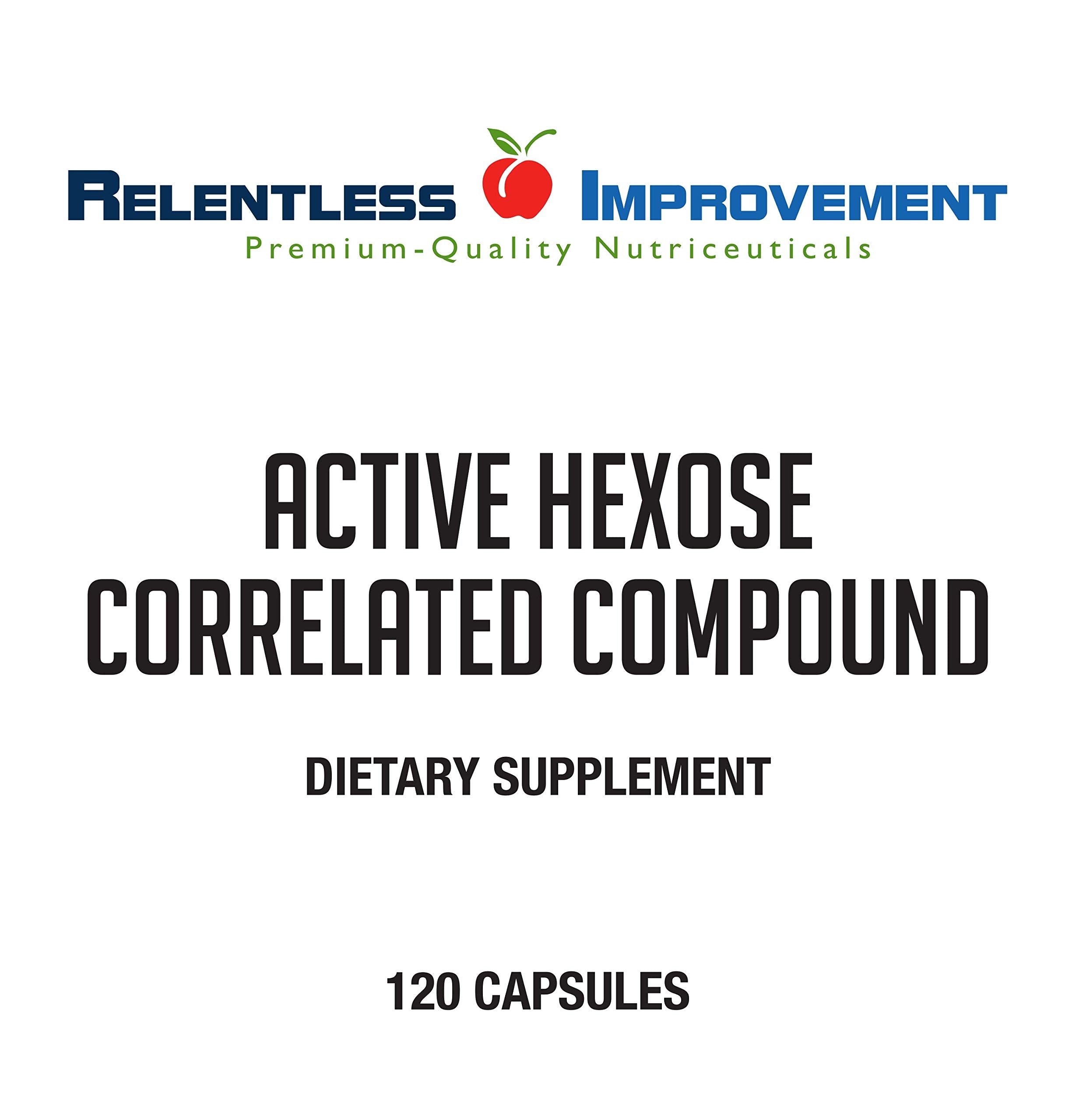 Relentless Improvement Active Hexose Correlated Compound bottle with label