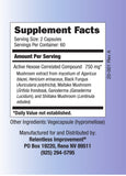 Relentless Improvement Active Hexose Correlated Compound serving size of 2 vegecapsules