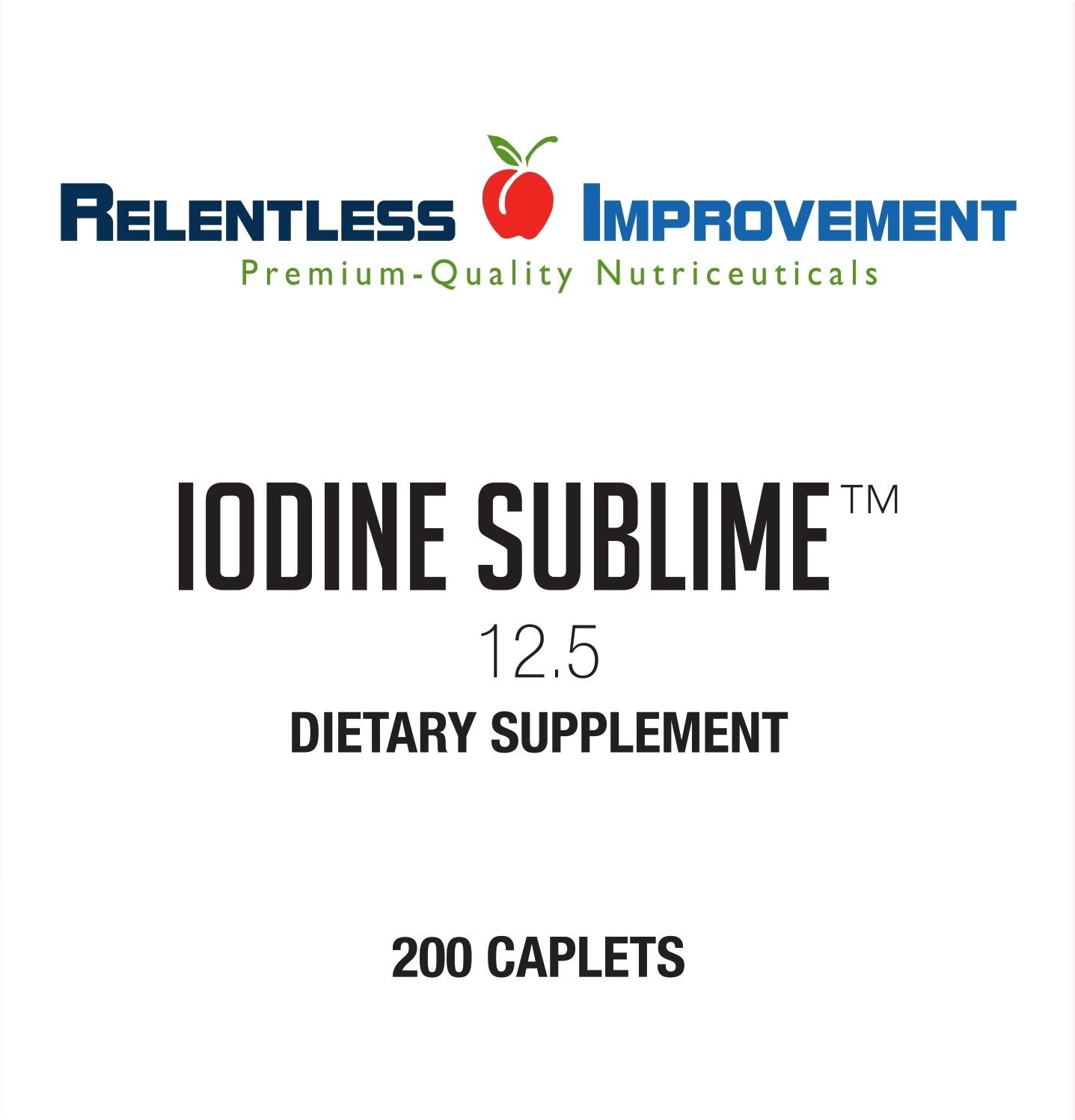 Relentless Improvement Iodine Supplement 12.5mg caplet close-up