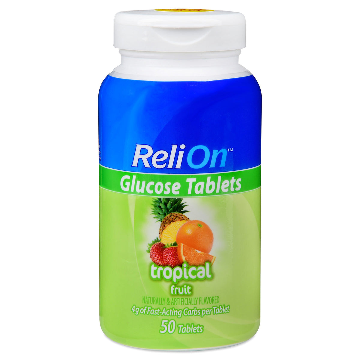 Reli On Glucose Tablets Tropical Fruit Flavour front view