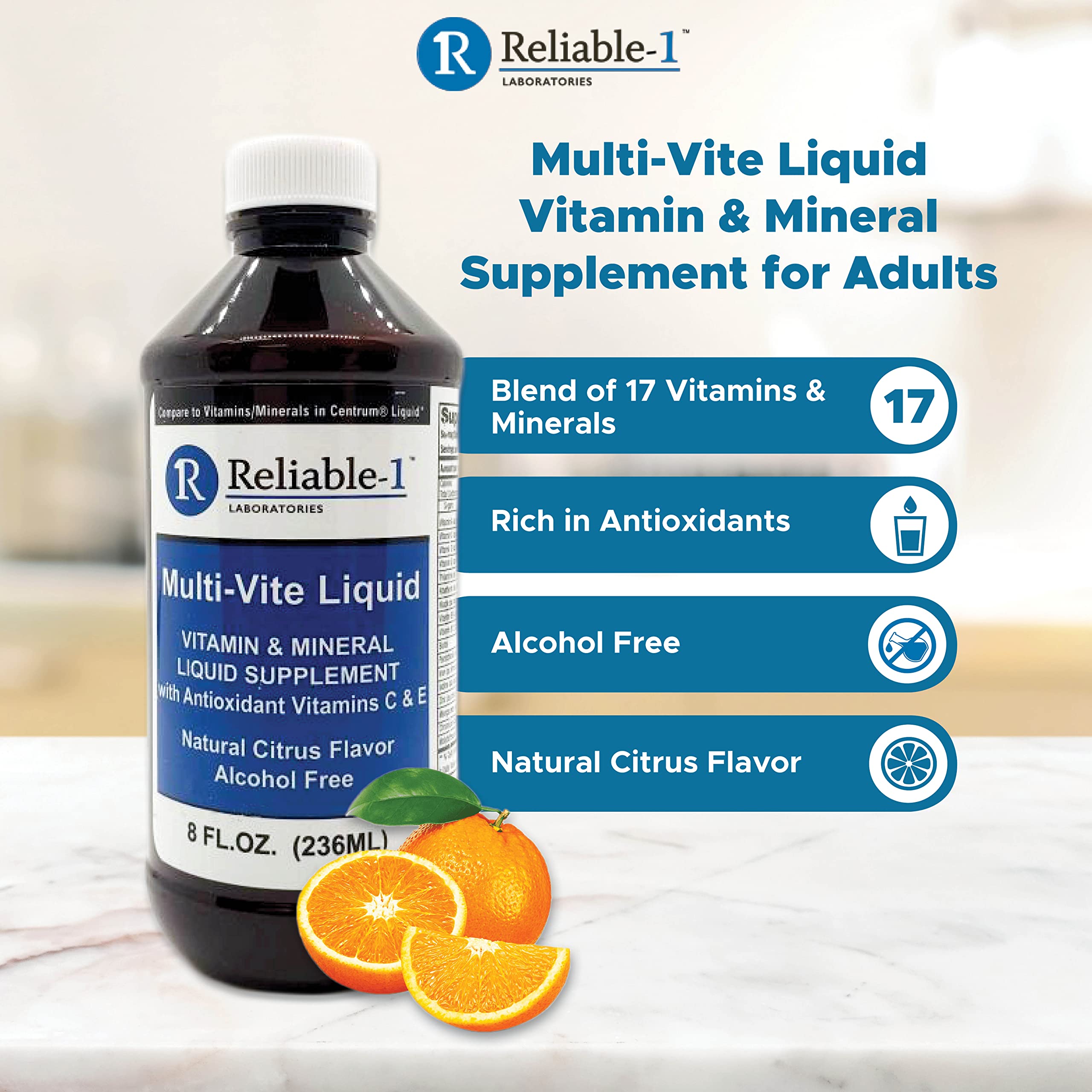 Reliable-1 Laboratories Liquid Multi-Vite bottle side view